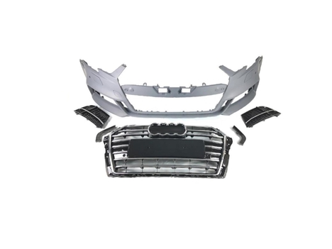AUDI A3 2016-2020 HATCHBACK IÇIN UYUMLU S3 ÖN TAMPON (8V MAKYAJLI KASA)